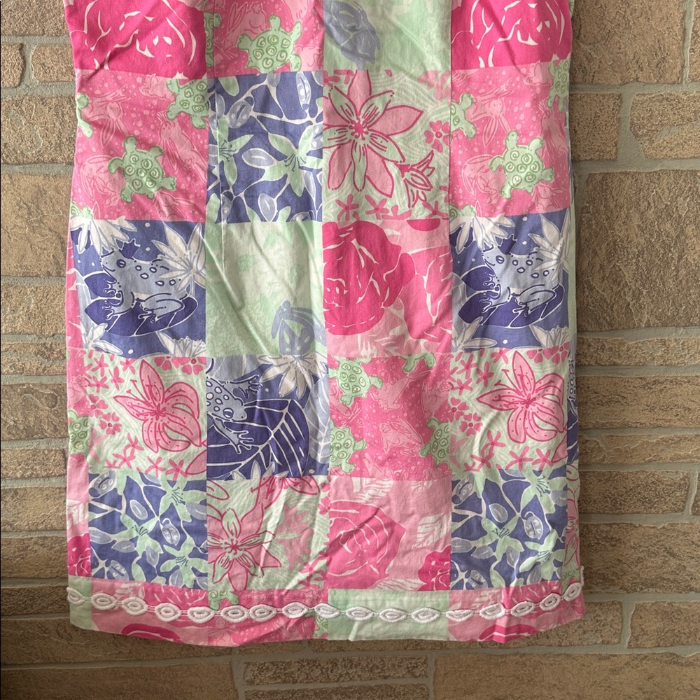 Lilly Pulitzer Krista Y2K Patchwork Print Sleeveless Dress 10 White Label - Picture 3 of 7